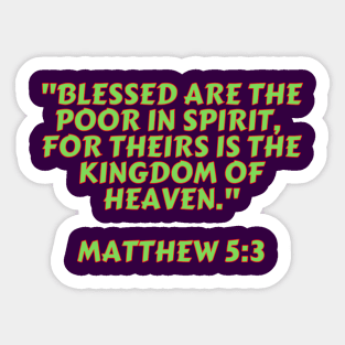 Bible Verse Matthew 5:3 Sticker